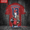 Boston Red Sox x Friday the 13th Jason Voorhees Halloween with World Series Trophy Custom Baseball Jersey Red