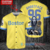 Boston Red Sox x Ghostface Scream Halloween Halloween with World Series Trophy Custom Baseball Jersey Gold-Light Blue City Connect