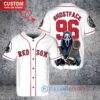 Boston Red Sox x Ghostface Scream Halloween Halloween with World Series Trophy Custom Baseball Jersey White