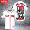 Boston Red Sox x Jack Skellington and Sally The Nightmare Before Christmas with World Series Trophy Custom Baseball Jersey White