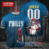Boston Red Sox x Joker DC Comics with Trophy Custom Baseball Jersey Gold-Light Blue City Connect