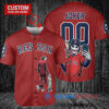 Boston Red Sox x Joker DC Comics with Trophy Custom Baseball Jersey Red