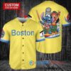 Boston Red Sox x Lilo & Stitch with Trophy Baseball Jersey Gold-Light Blue City Connect