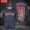 Boston Red Sox x Limited Edition with World Series Trophy Custom Baseball Jersey Navy