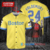 Boston Red Sox x Lord Voldemort Harry Potter Baseball Jersey - Gold/Light Blue