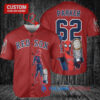 Boston Red Sox x Marvel Spiderman with Trophy Custom Baseball Jersey Red