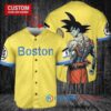 Boston Red Sox x Son Goku Kakarot Super Saiyan Dragon Ball Z with Trophy Baseball Jersey Gold-Light Blue City Connect