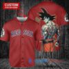 Boston Red Sox x Son Goku Kakarot Super Saiyan Dragon Ball Z with Trophy Baseball Jersey Red