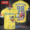 Boston Red Sox x SpongeBob SquarePants with Trophy Custom Baseball Jersey Gold-Light Blue City Connect