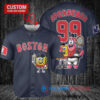 Boston Red Sox x SpongeBob SquarePants with Trophy Custom Baseball Jersey Navy