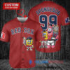 Boston Red Sox x SpongeBob SquarePants with Trophy Custom Baseball Jersey Red