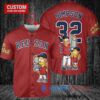 Boston Red Sox x The Simpsons Bart Simpson, Homer Simpson, Lisa Simpson with Trophy Custom Baseball Jersey Red