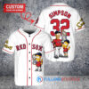 Boston Red Sox x The Simpsons Bart Simpson, Homer Simpson, Lisa Simpson with Trophy Custom Baseball Jersey White