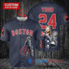 Boston Red Sox x Thor Marvel with Trophy Custom Baseball Jersey Navy