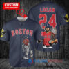 Boston Red Sox x Wolverine Logan with Trophy Custom Baseball Jersey Navy