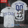 Chicago Cubs Jack Skellington Sally World Series Trophy Baseball Jersey Gray