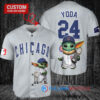 Chicago Cubs x Baby Yoda Star Wars The Mandalorian with Trophy Custom Baseball Jersey Gray