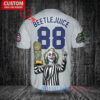 Chicago Cubs x Beetlejuice Halloween with World Series Trophy Custom Baseball Jersey Gray