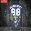 Chicago Cubs x Beetlejuice Halloween with World Series Trophy Custom Baseball Jersey Navy