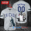 Chicago Cubs x DC Comics Batman The Dark Knight with Trophy Custom Baseball Jersey Gray