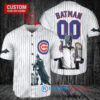 Chicago Cubs x DC Comics Batman The Dark Knight with Trophy Custom Baseball Jersey White
