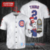 Chicago Cubs x Dr Seuss with World Series Trophy Custom Baseball Jersey White