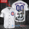 Chicago Cubs x Jack Skellington and Sally The Nightmare Before Christmas with World Series Trophy Custom Baseball Jersey White