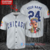 Chicago Cubs x Limited Edition with World Series Trophy Custom Baseball Jersey Gray