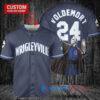 Chicago Cubs x Lord Voldemort Harry Potter with Trophy Custom Baseball Jersey Navy