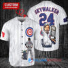 Chicago Cubs x Luke Skywalker Star Wars with Trophy Custom Baseball Jersey White