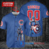 Chicago Cubs x Marvel Captain America Steve Rogers with Trophy Custom Baseball Jersey Royal