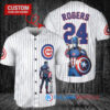 Chicago Cubs x Marvel Captain America Steve Rogers with Trophy Custom Baseball Jersey White