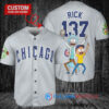 Chicago Cubs x Rick and Morty with Trophy Custom Baseball Jersey Gray