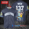 Chicago Cubs x Rick and Morty with Trophy Custom Baseball Jersey Navy