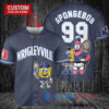 Chicago Cubs x SpongeBob SquarePants with Trophy Custom Baseball Jersey Navy