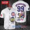 Chicago Cubs x SpongeBob SquarePants with Trophy Custom Baseball Jersey White
