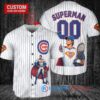 Chicago Cubs x Superman DC Comics with Trophy Custom Baseball Jersey White