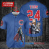 Chicago Cubs x Thor Marvel with Trophy Custom Baseball Jersey Royal