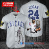 Chicago Cubs x Wolverine Logan with Trophy Custom Baseball Jersey Gray