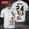 Chicago White Sox x Baby Groot Marvel Guardians Of The Galaxy with Trophy Custom Baseball Jersey White