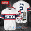 Chicago White Sox x Dr Seuss with World Series Trophy Custom Baseball Jersey White Stripe