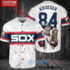Chicago White Sox x Freddy Krueger A Nightmare on Elm Street Halloween with World Series Trophy Custom Baseball Jersey White Stripe