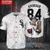 Chicago White Sox x Freddy Krueger A Nightmare on Elm Street Halloween with World Series Trophy Custom Baseball Jersey White