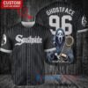 Chicago White Sox x Ghostface Scream Halloween Halloween with World Series Trophy Custom Baseball Jersey Black City Connect