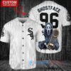 Chicago White Sox x Ghostface Scream Halloween Halloween with World Series Trophy Custom Baseball Jersey White