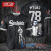 Chicago White Sox x Halloween Michael Myers with Trophy Custom Baseball Jersey Black City Connect