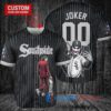 Chicago White Sox x Joker DC Comics with Trophy Custom Baseball Jersey Black City Connect