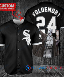 Chicago White Sox x Lord Voldemort Harry Potter with Trophy Custom Baseball Jersey Black