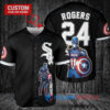 Chicago White Sox x Marvel Captain America Steve Rogers with Trophy Custom Baseball Jersey Black