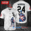 Chicago White Sox x Marvel Captain America Steve Rogers with Trophy Custom Baseball Jersey White